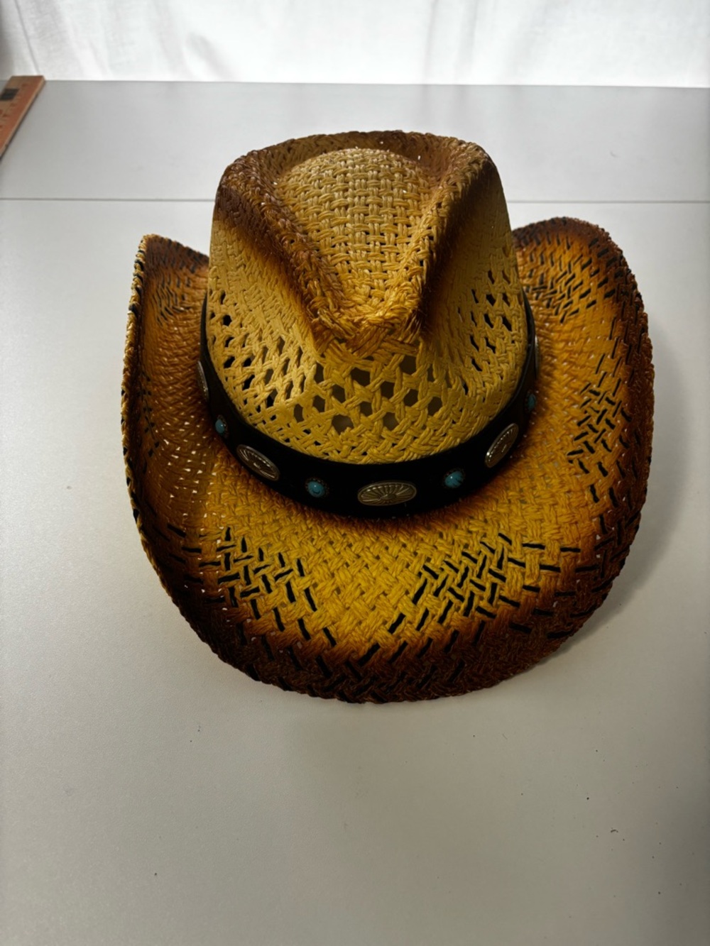 100% Paper Stray Cowboy Hat with Embellished Band - Brown